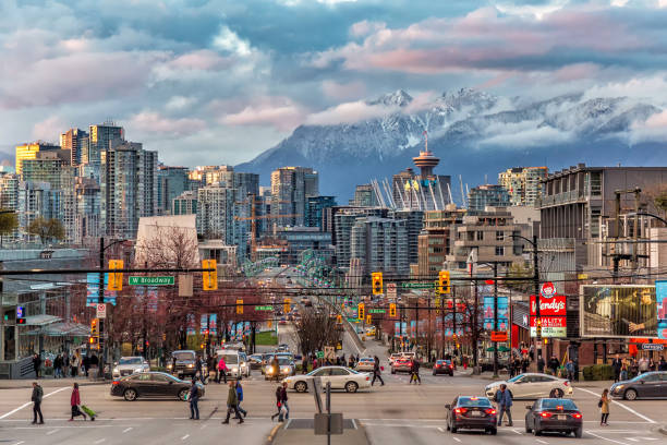 Search interface displaying Vancouver commercial property listings for industrial, office, retail, and investment spaces.